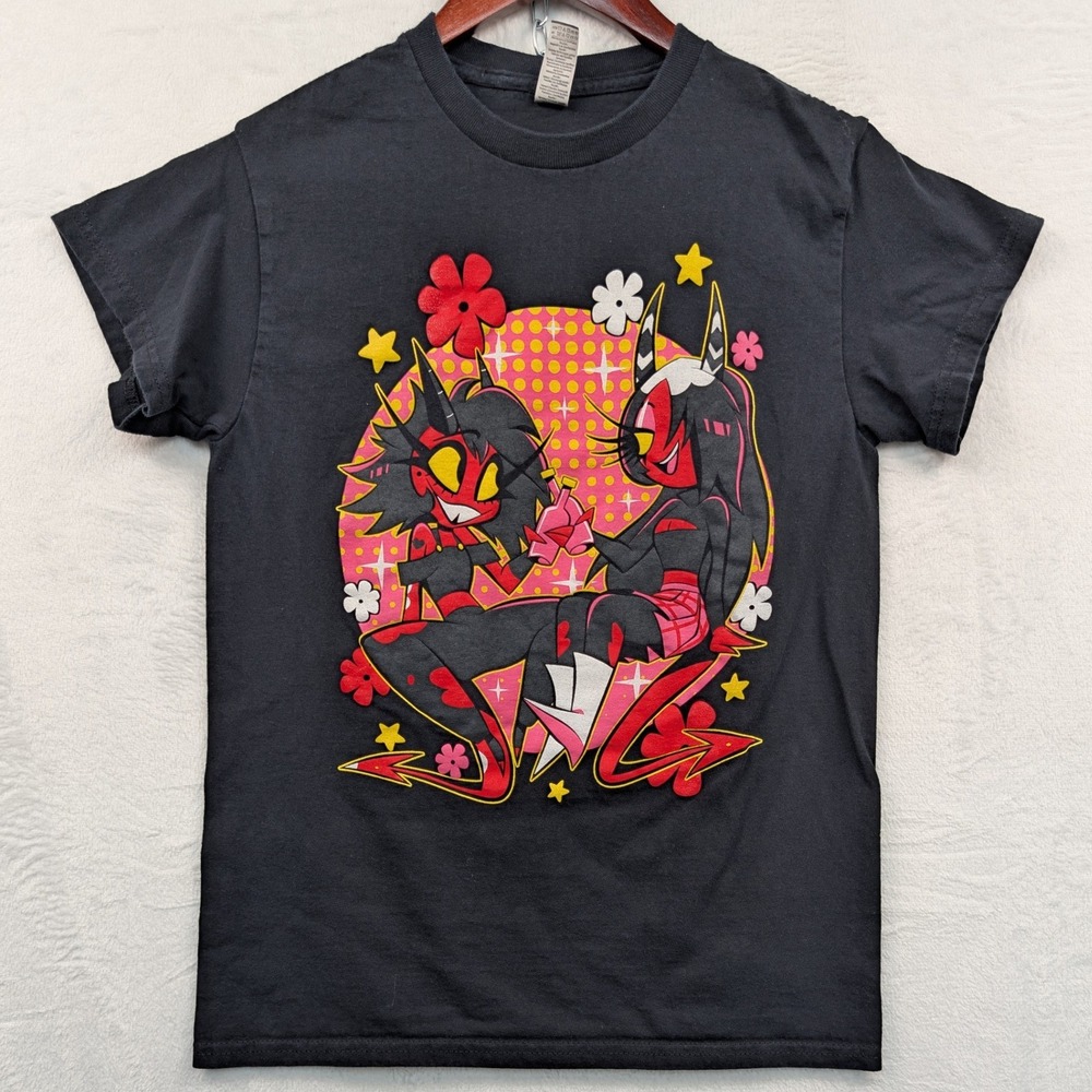 Gildan Millie Moxxie T-Shirt Men's S Black Helluva Boss Indie Gamer Streetwear